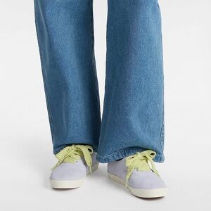 NEW Women Vans Authentic Lowpro Fat green Lace Halogen suede purple sneakers